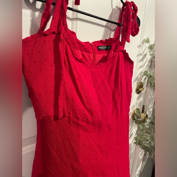 Nasty Gal red midi dress size large 8 dress great condition zipper back - Picture 4 of 9